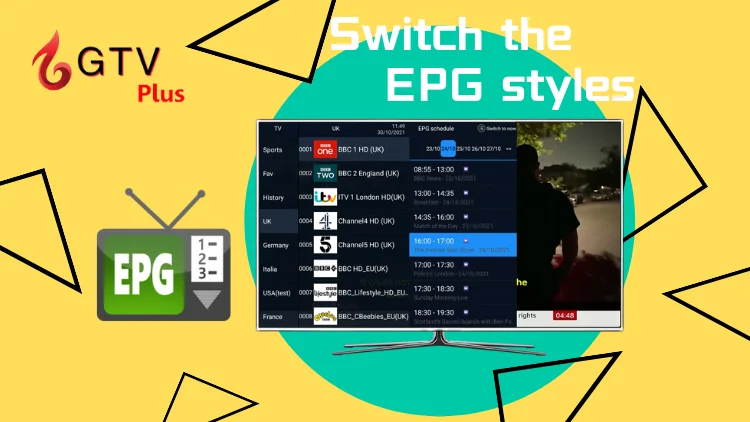 switch EPG styles on GTV IPTV